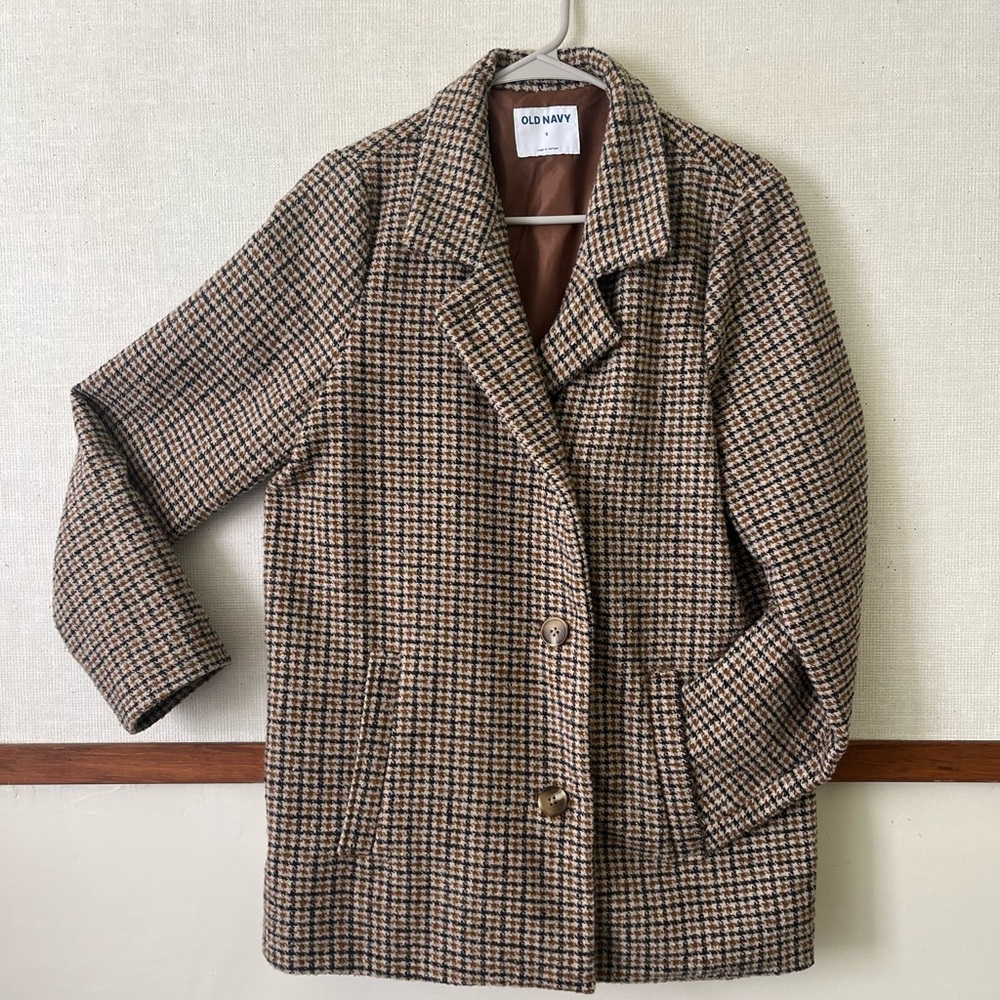 Old Navy Women's Brown Houndstooth Blazer